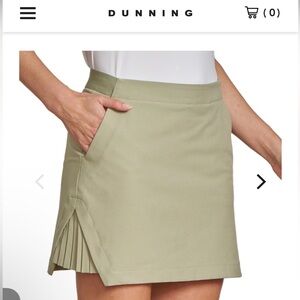 Dunning Sage Green Pleated Side Mini Skirt